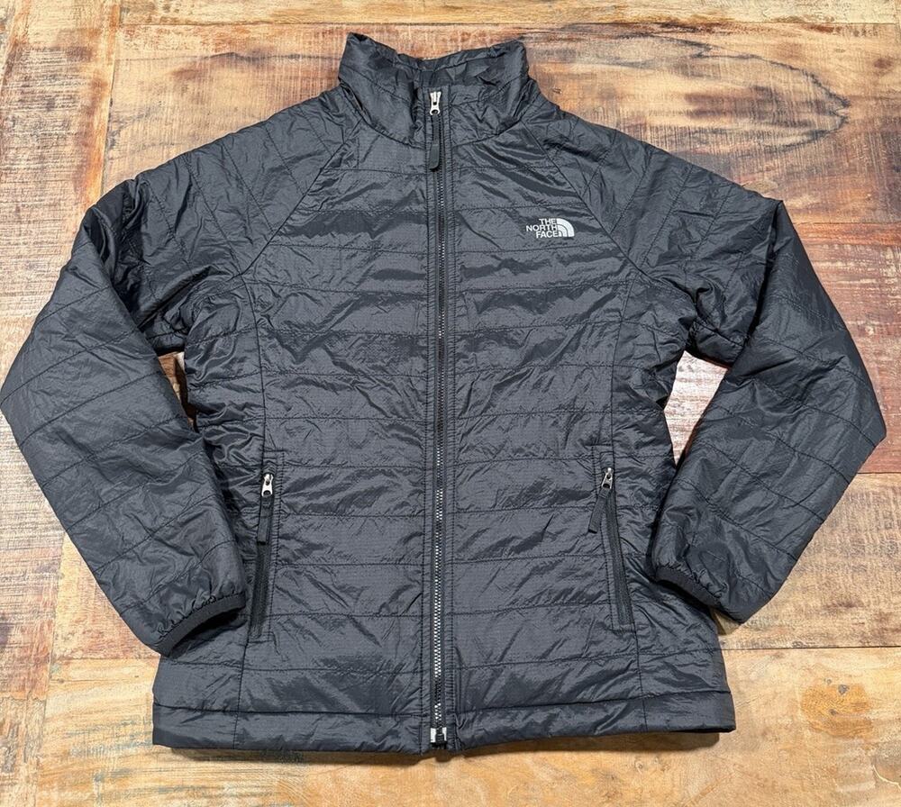 The North Face Girls M 10/12 Black Lightweight Puffer Jacket Full Zip Insulated